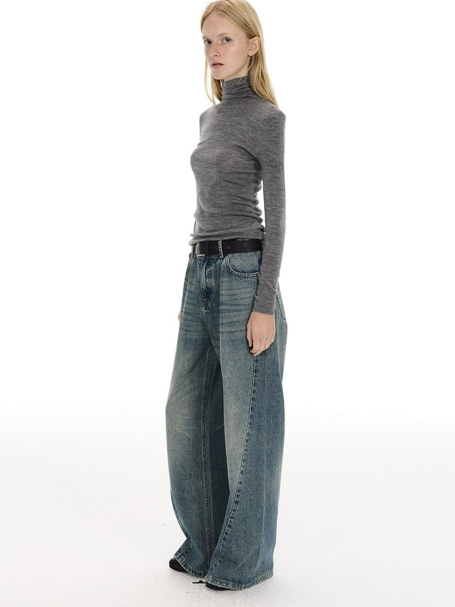 Country Moment Soft 100 Percent Wool Slim Turtleneck Pullover Women Casual Commute Sweaters