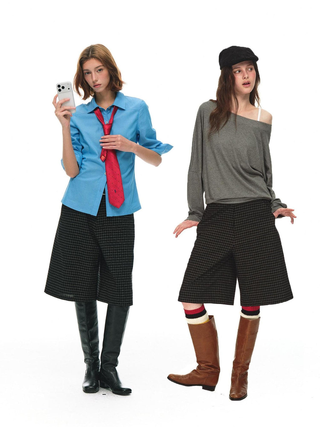 Country Moment 100 Percent Cotton Plaid Mid Rise American Casual Citywalk Mid-Length Shorts