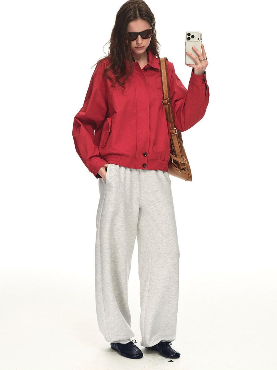 Country Moment Sustainable Lyocell Mid Rise Elastic Waist Everyday Oatmeal Gray Wide Leg Pants