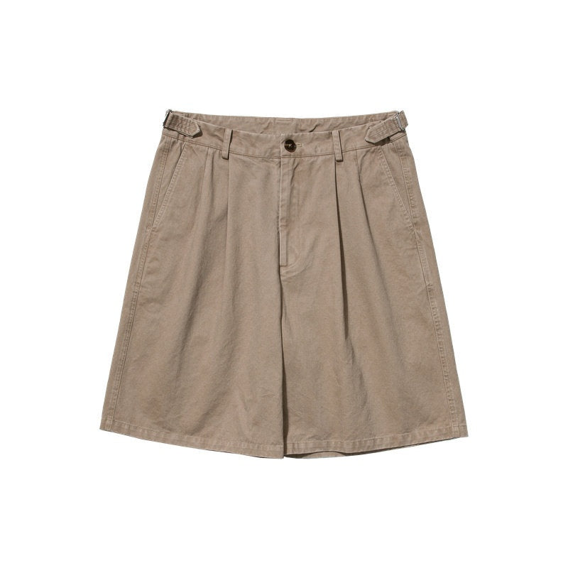 Country_Moment_Durable_Cotton_Loose_Straight_Zip_Casual_Khaki_Navy_Mid-Length_Shorts_MISSTT