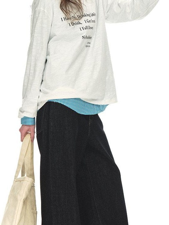 Country Moment Breathable Cotton Slub Loose Printed Women Graphic Citywalk Long Sleeve T-Shirts