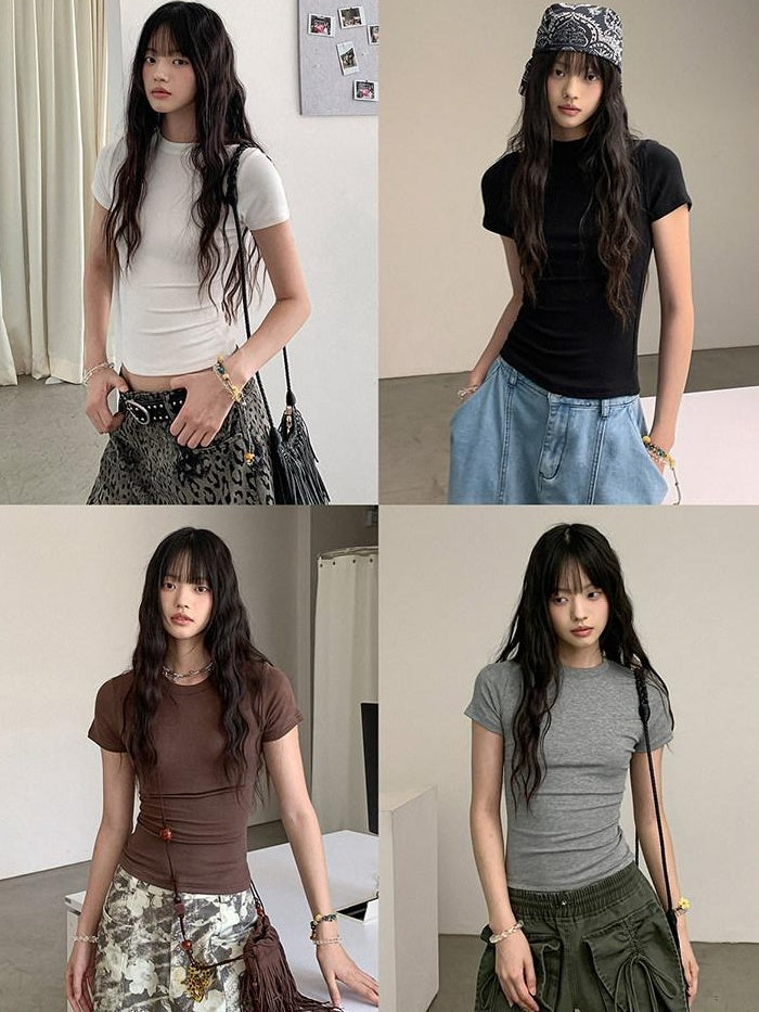 DDGIRL studio Moisture Wicking Viscose Slim Fit Commuter Crewneck Women Short Sleeve T-Shirts