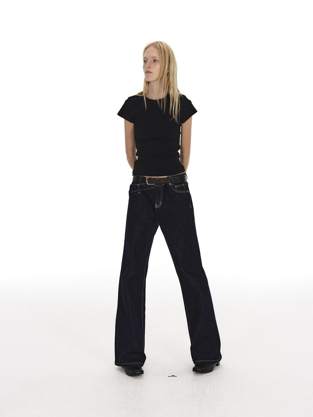 Country Moment Breathable Cotton Mid Rise Washed Casual Women Wide Leg Jeans