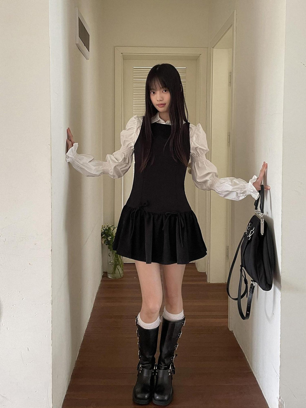 DDGIRL studio Shape Retaining Office Straight Fit Polo Collar Button Long Sleeve Women Blouses