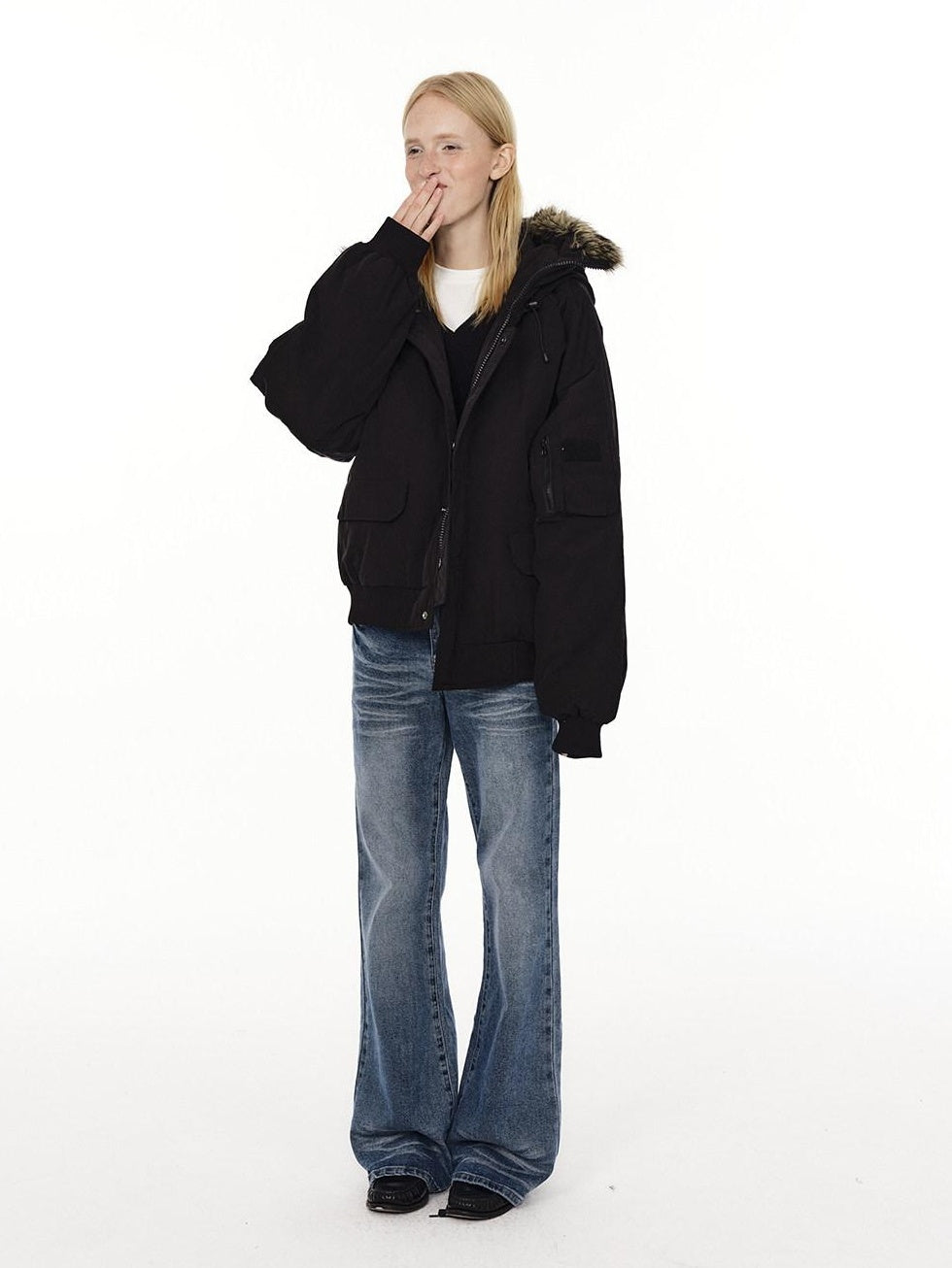 Country Moment 650Fp White Duck Down Hooded Fur Collar Waterproof Unisex Casual Down Jackets