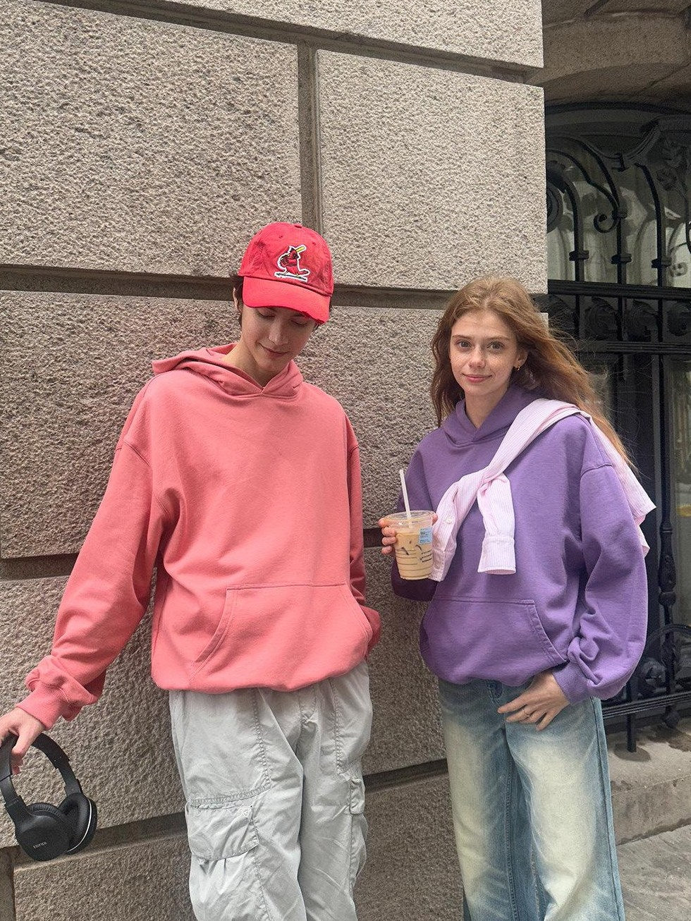 Country Moment Soft Washed Organic Cotton Loose Kangaroo Pocket Unisex Casual Pullover Hoodie