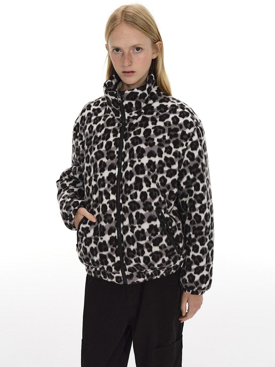 Country Moment Reversible Cotton Lined Oversized Stand Collar Youth Navy Puffer Jackets
