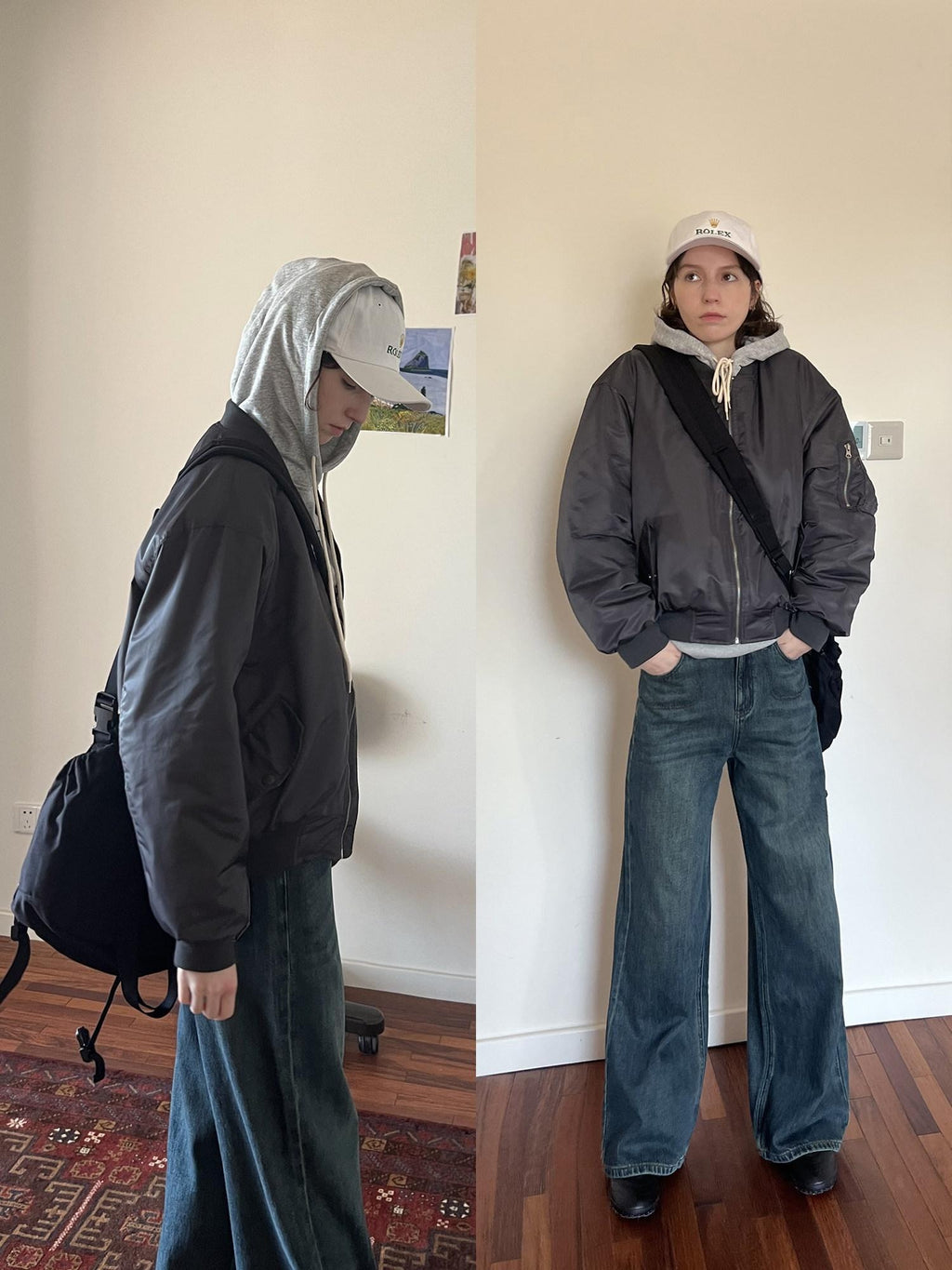 Country Moment Warm Loose Fit Zip Baseball Collar Unisex Youth Casual Polyester Bomber Jackets