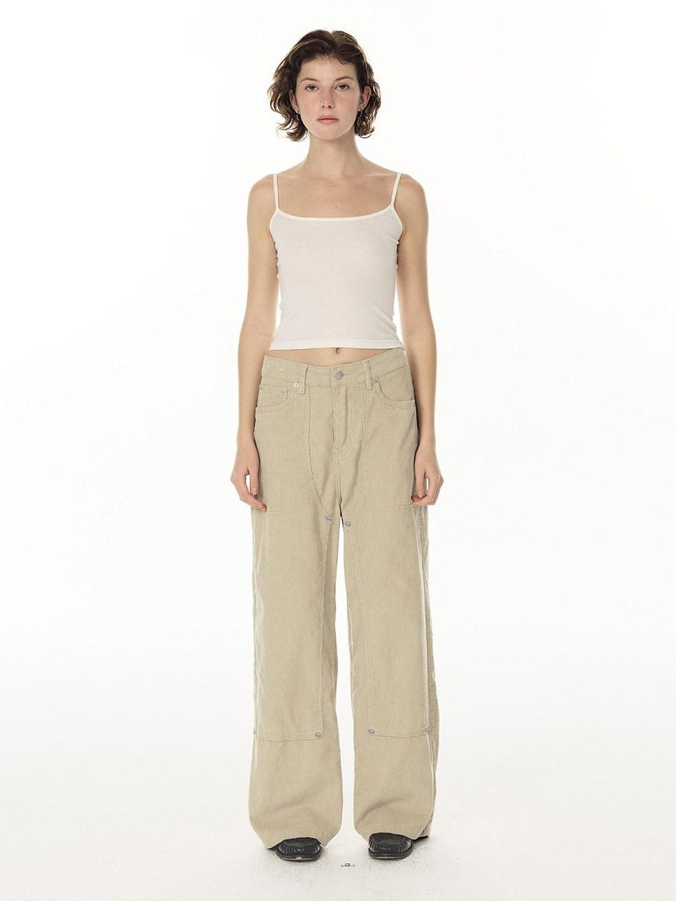 Country Moment Soft 100 Percent Cotton Loose Straight Leg Mid Rise Casual Mens Cargo Pants
