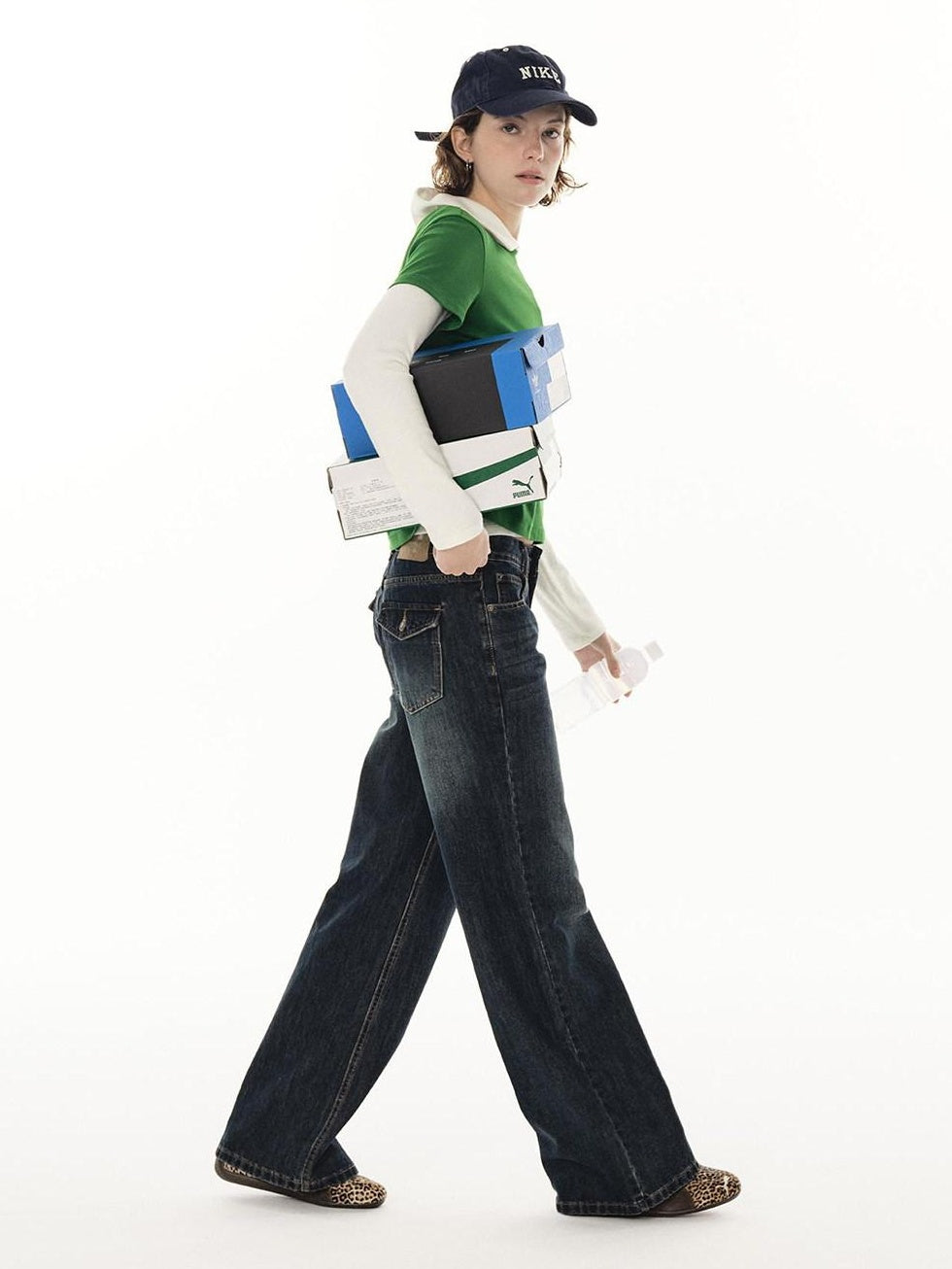 Country Moment Soft Cotton Blend Mid Rise Micro Flare Casual Deep Indigo Straight Leg Jeans