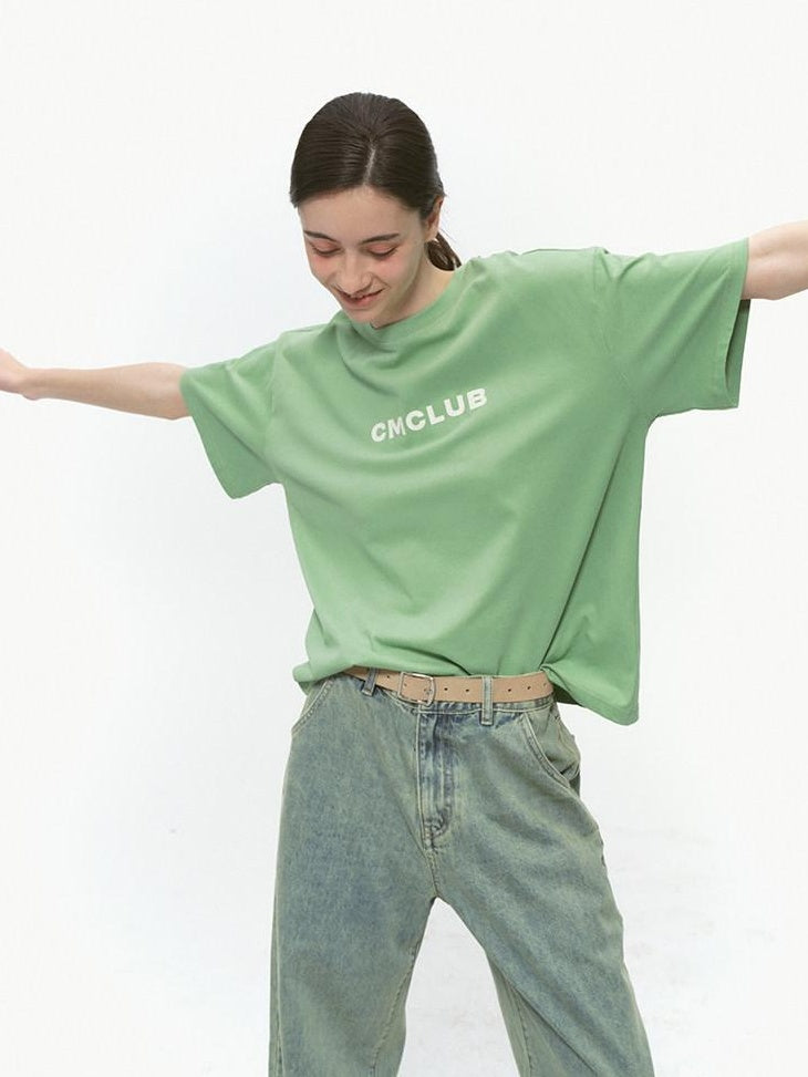 Country Moment Breathable Cotton Loose Fit Letter Print Casual Round Neck Short Sleeve T-Shirts