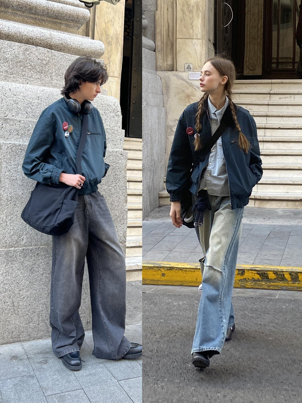 Country Moment Dark Green Polyester Loose Fit Lapel Zip Long Sleeve Teen Daily Cropped Jackets