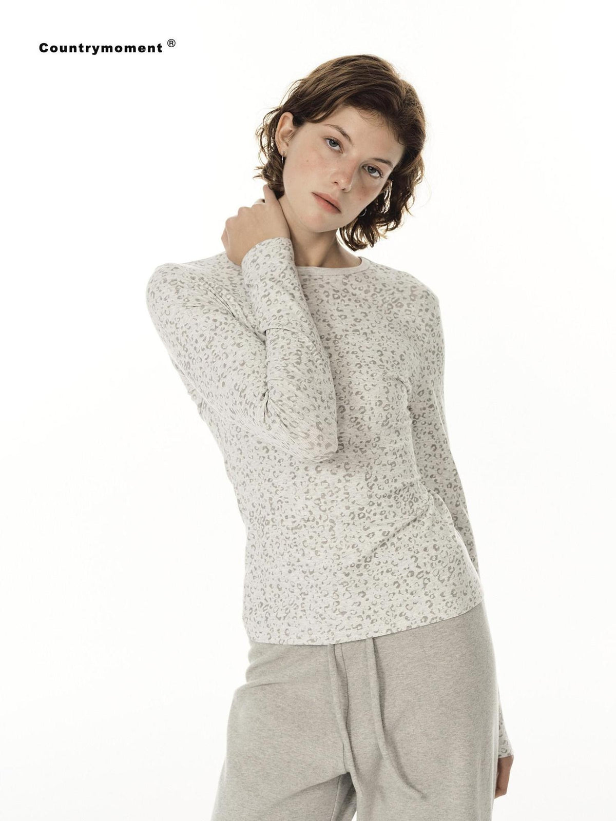 Country Moment Moisture Wicking Viscose Retro Slim Fit Polka Dot Women Long Sleeve T-Shirts