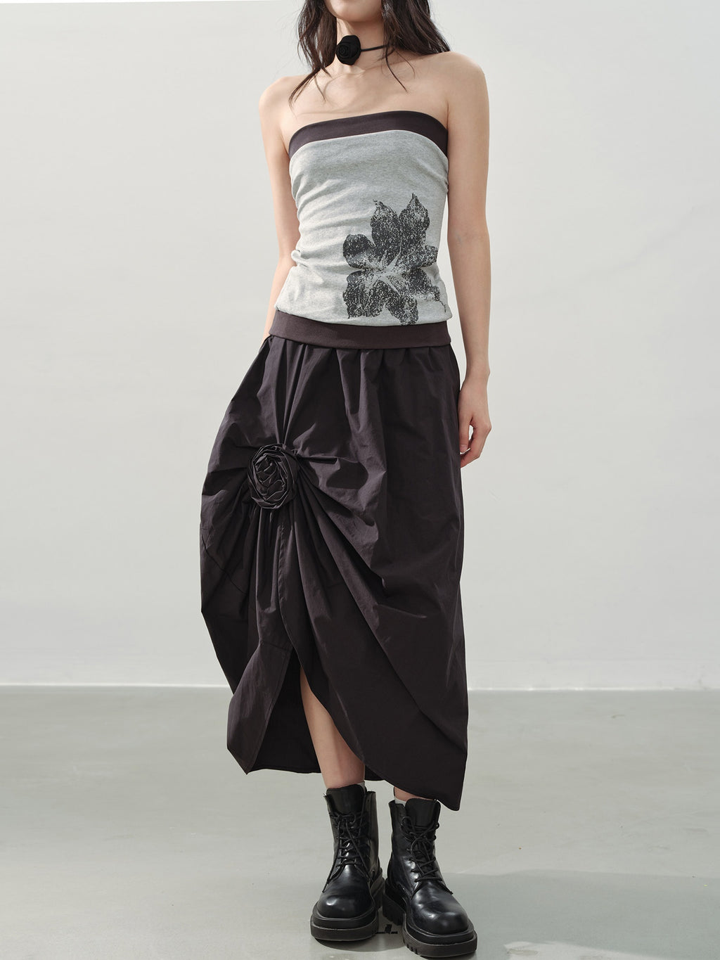 DDGIRL_studio_Durable_Lined_Cotton_High_Waist_Asymmetric_Floral_Front_Slit_Midi_Skirts_MISSTT