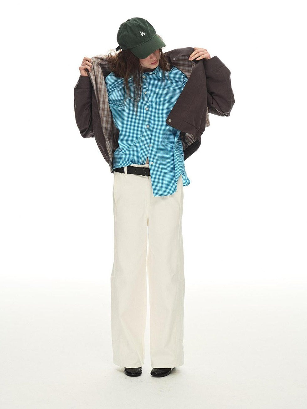 Country Moment Breathable Cotton Relaxed Natural Waist Casual Daily White Wide Leg Pants