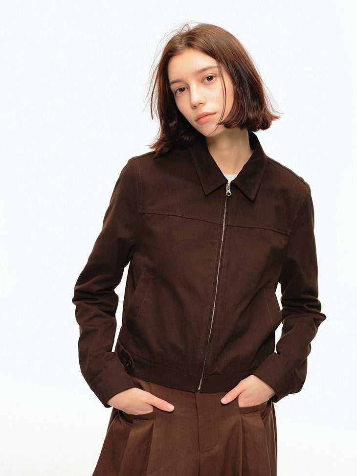 Country Moment 100 Percent Cotton Slim Fit Youthful Unisex Zip Collar Short Cropped Jackets