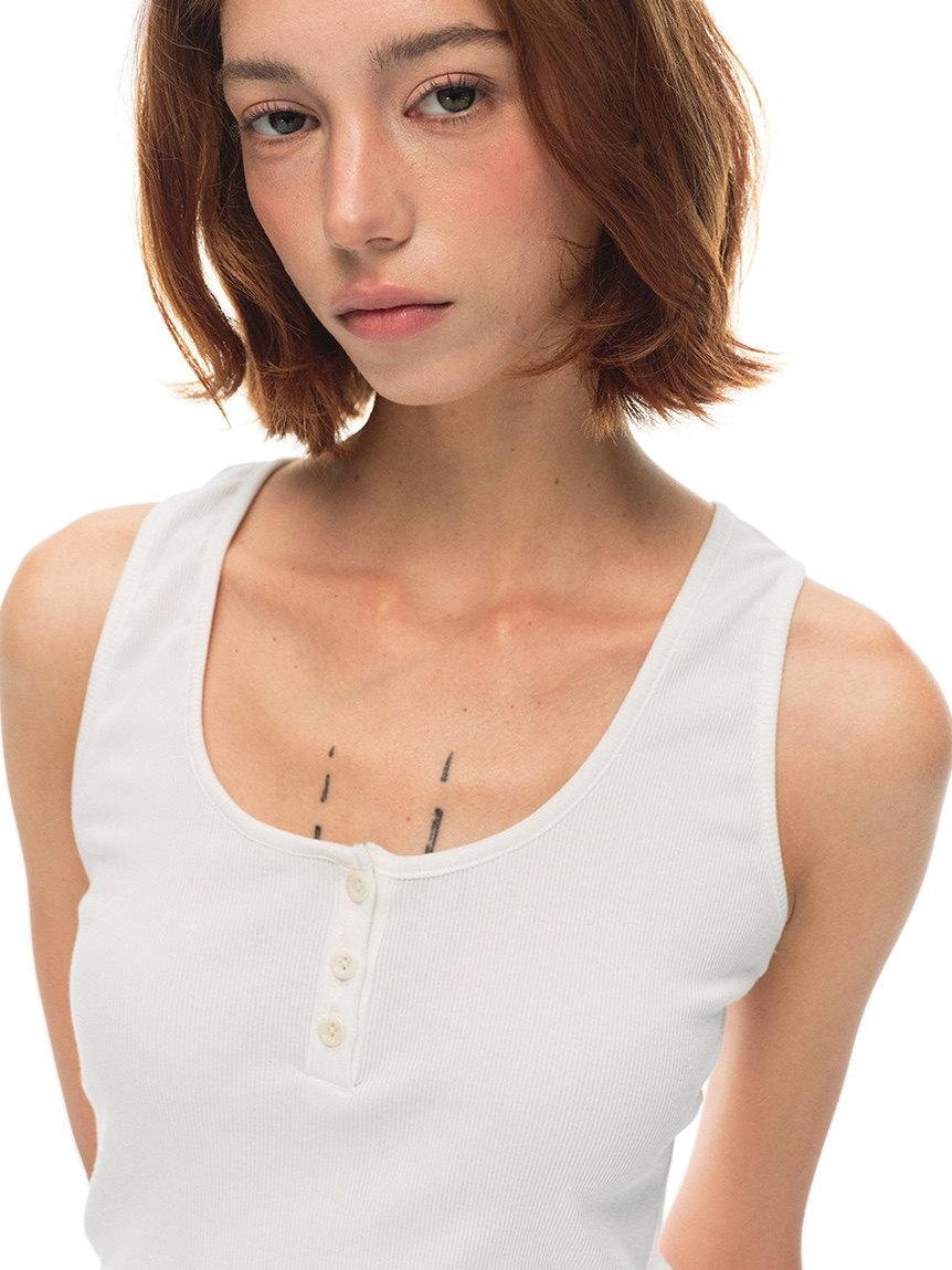 Country Moment Moisture Wicking High Stretch Slim Ribbed U Neck Daily Cotton Viscose Tank Tops