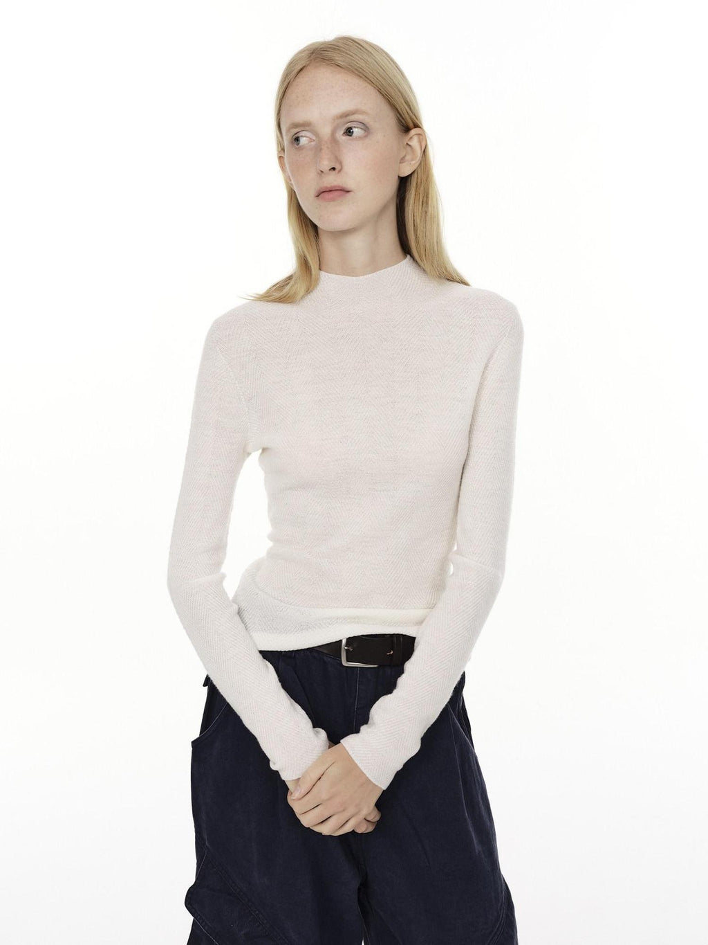 Country Moment Washable Pure Wool Slim Fit Half Turtleneck Pullover Women Casual Work Sweaters