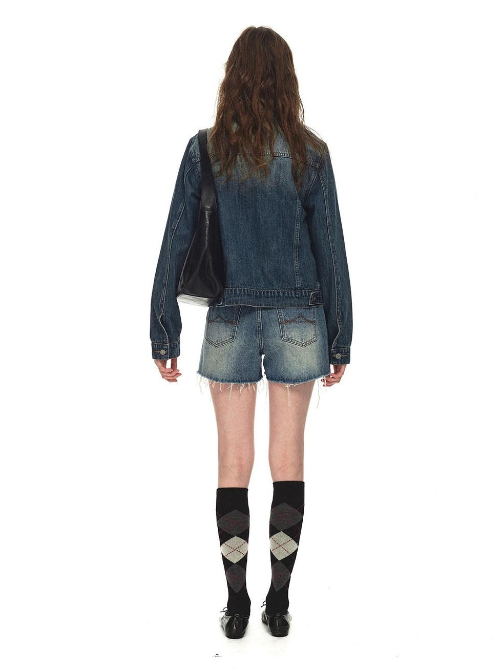 Country Moment Tie Dye Gradient Oversized Short Cotton Blend Women Casual Denim Jackets