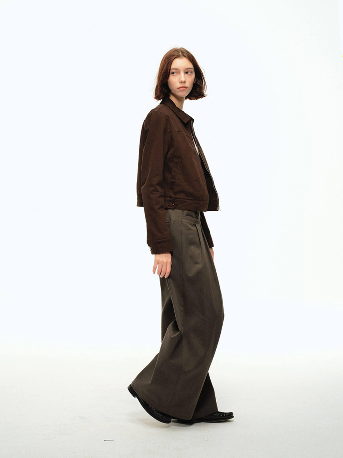 Country Moment Lyocell Cotton Blend Extra Wide Flared Youth Casual Brown Wide Leg Pants