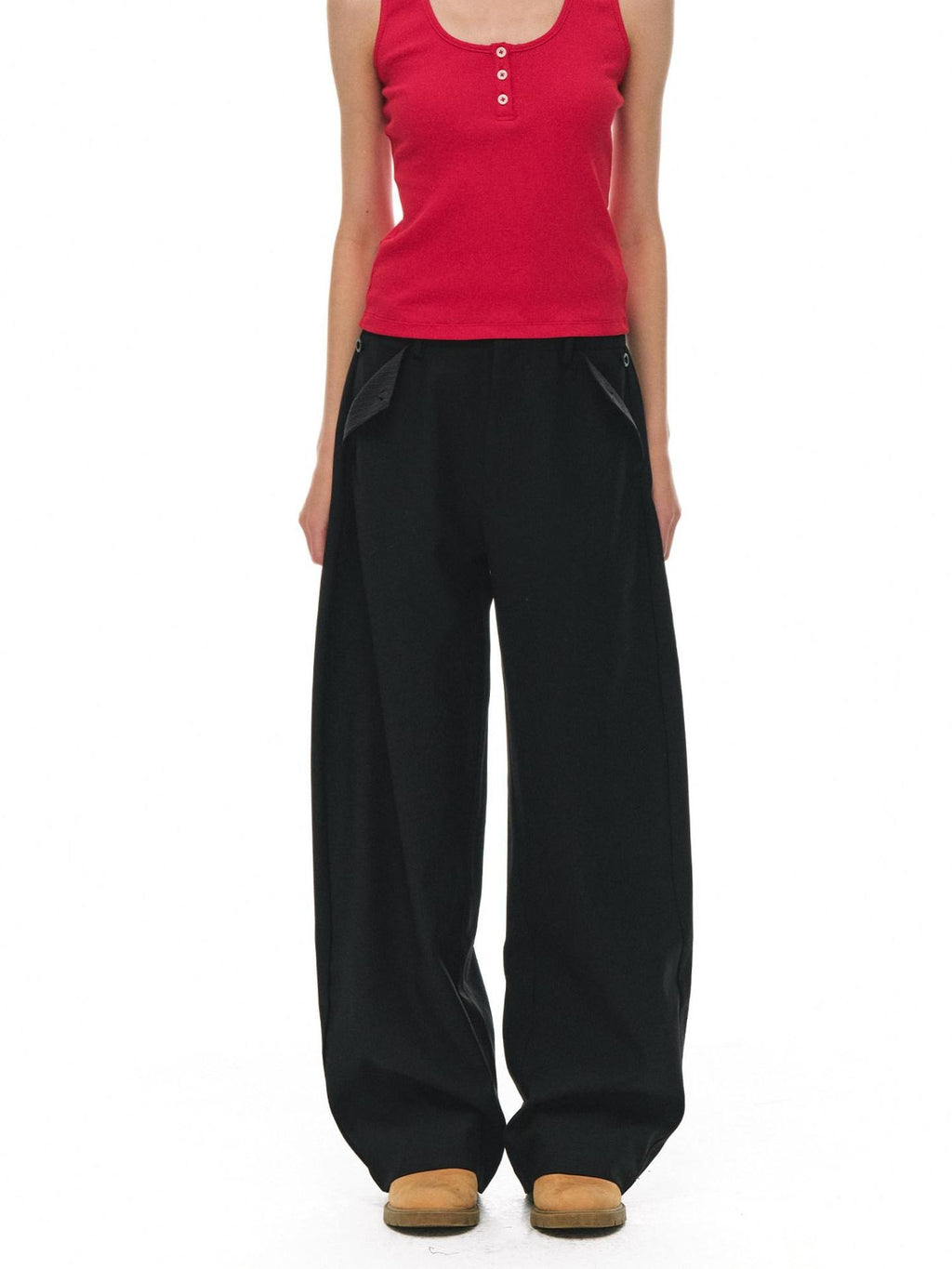 Country Moment Breathable Relaxed Fit Straight Leg Unisex Daily Polyester Viscose Cargo Pants