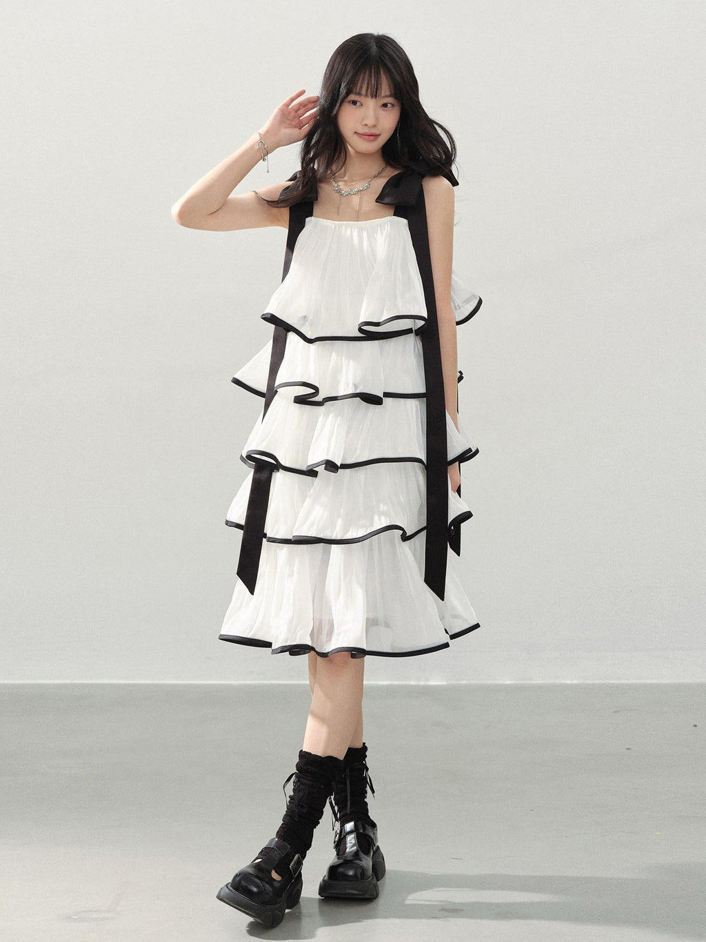 DDGIRL studio Soft Silky Poly Cotton Princess Bow Aline Bardot Wedding Midi Dresses