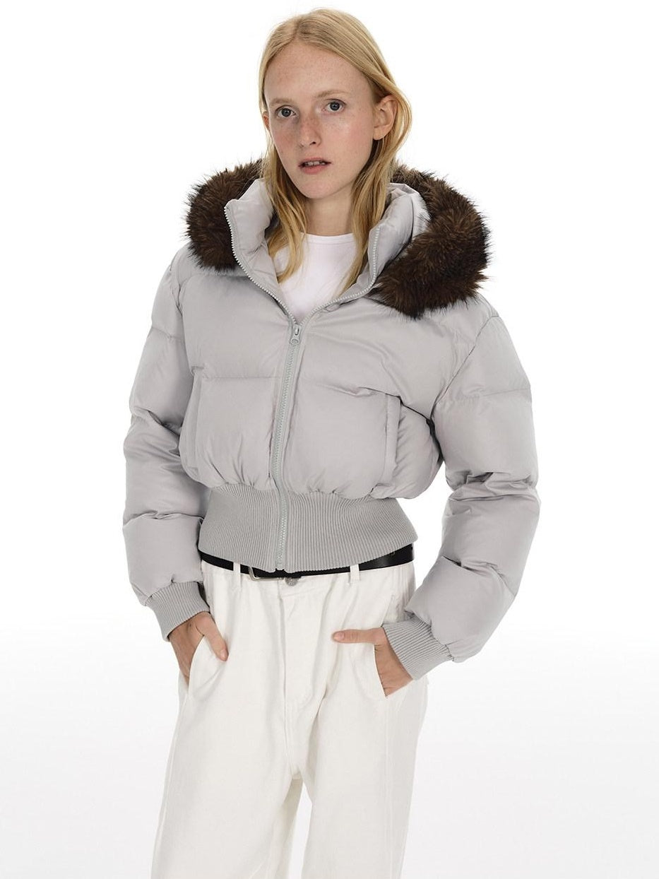 Country Moment Warm White Duck Down Slim Fit Short Hooded Urban Casual Youth Down Jackets