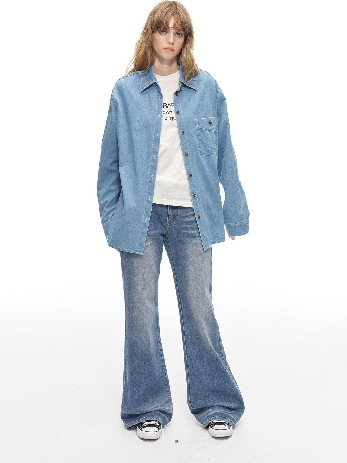 Country Moment Washed Cotton Oversized Vintage Shirt Collar Unisex Breathable Denim Jackets