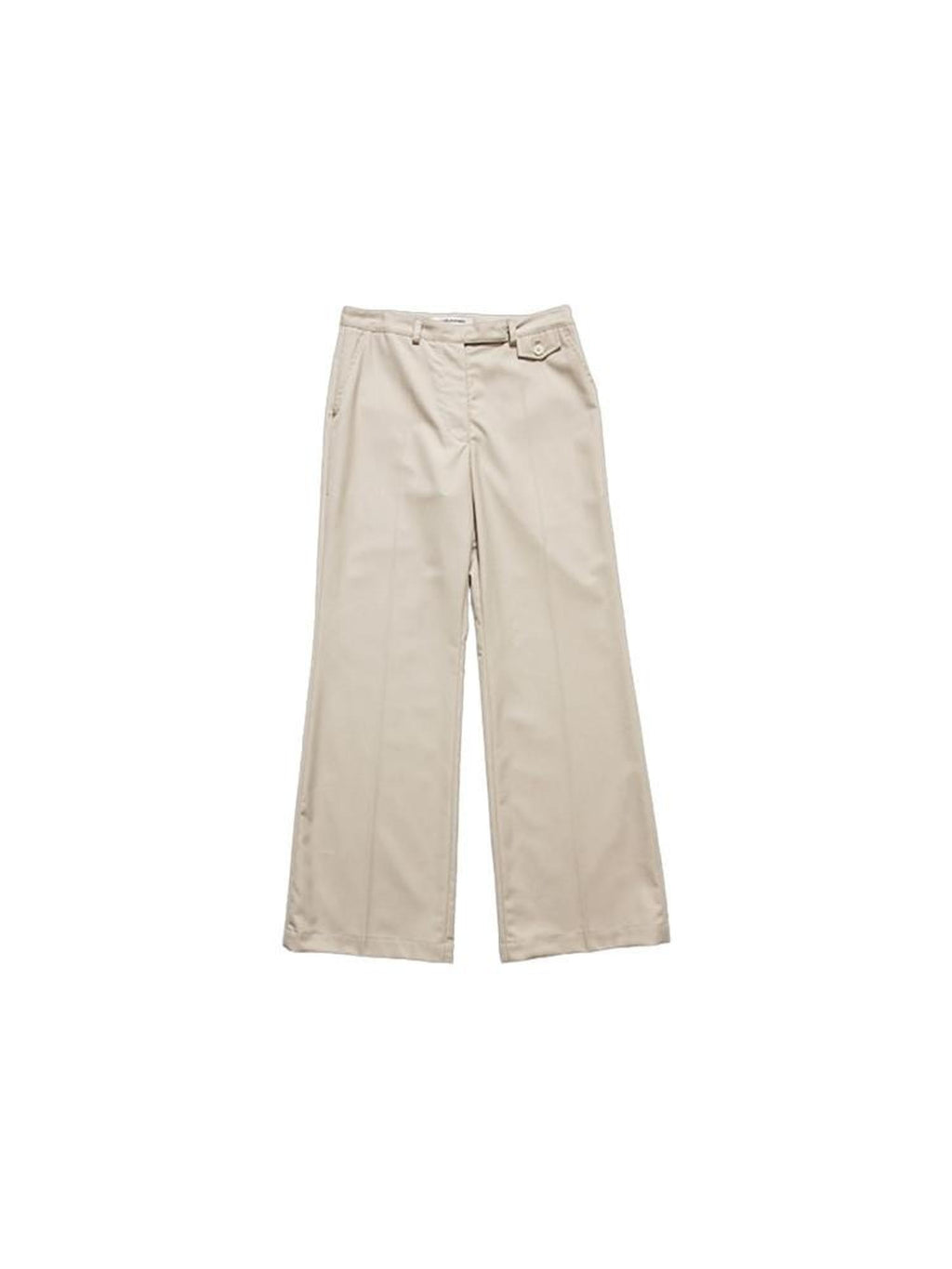 Country Moment Minimalist Slim Fit Zip Fly Natural Waist Office Workwear Khaki Straight Pants