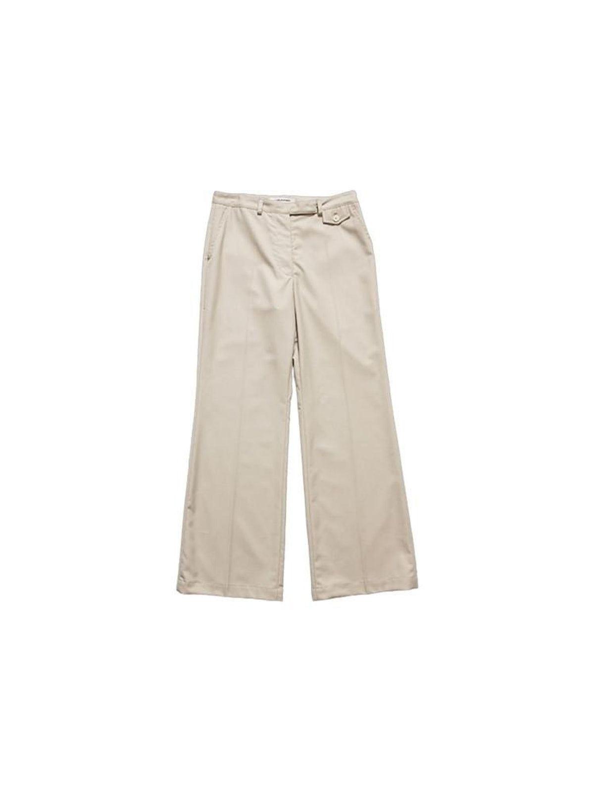 Country Moment Minimalist Slim Fit Zip Fly Natural Waist Office Workwear Khaki Straight Pants