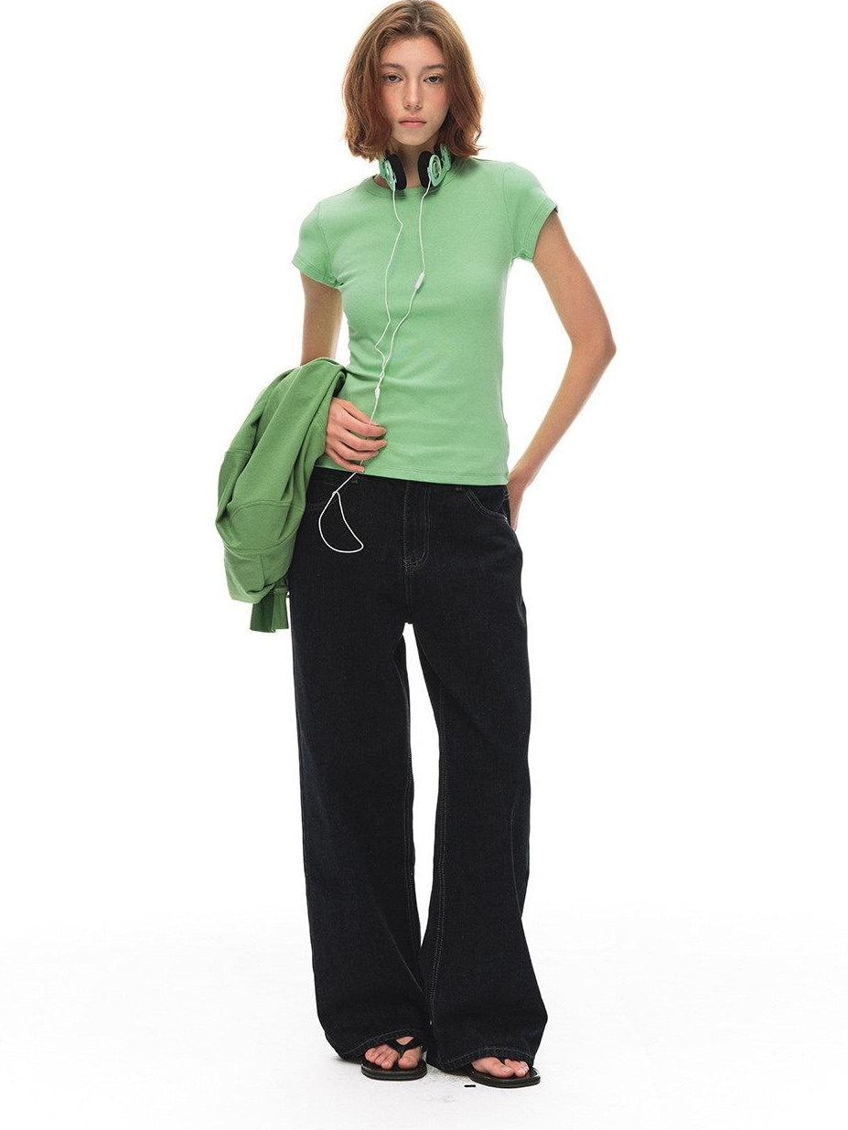 Country Moment Cooling Breathable Cotton Slim Crew Neck American Women Short Sleeve T-Shirts