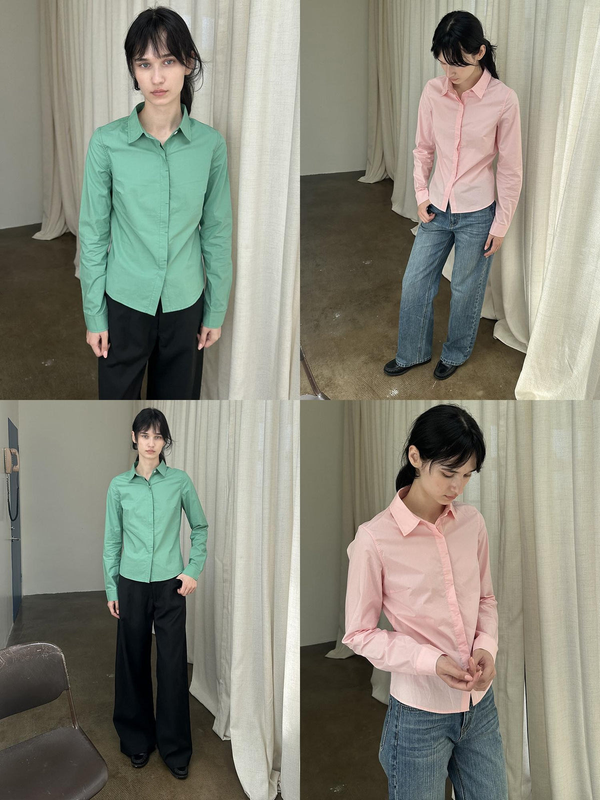 Country Moment Breathable Modal Cotton Slim Fit Casual Button Front Lapel Womens Shirts
