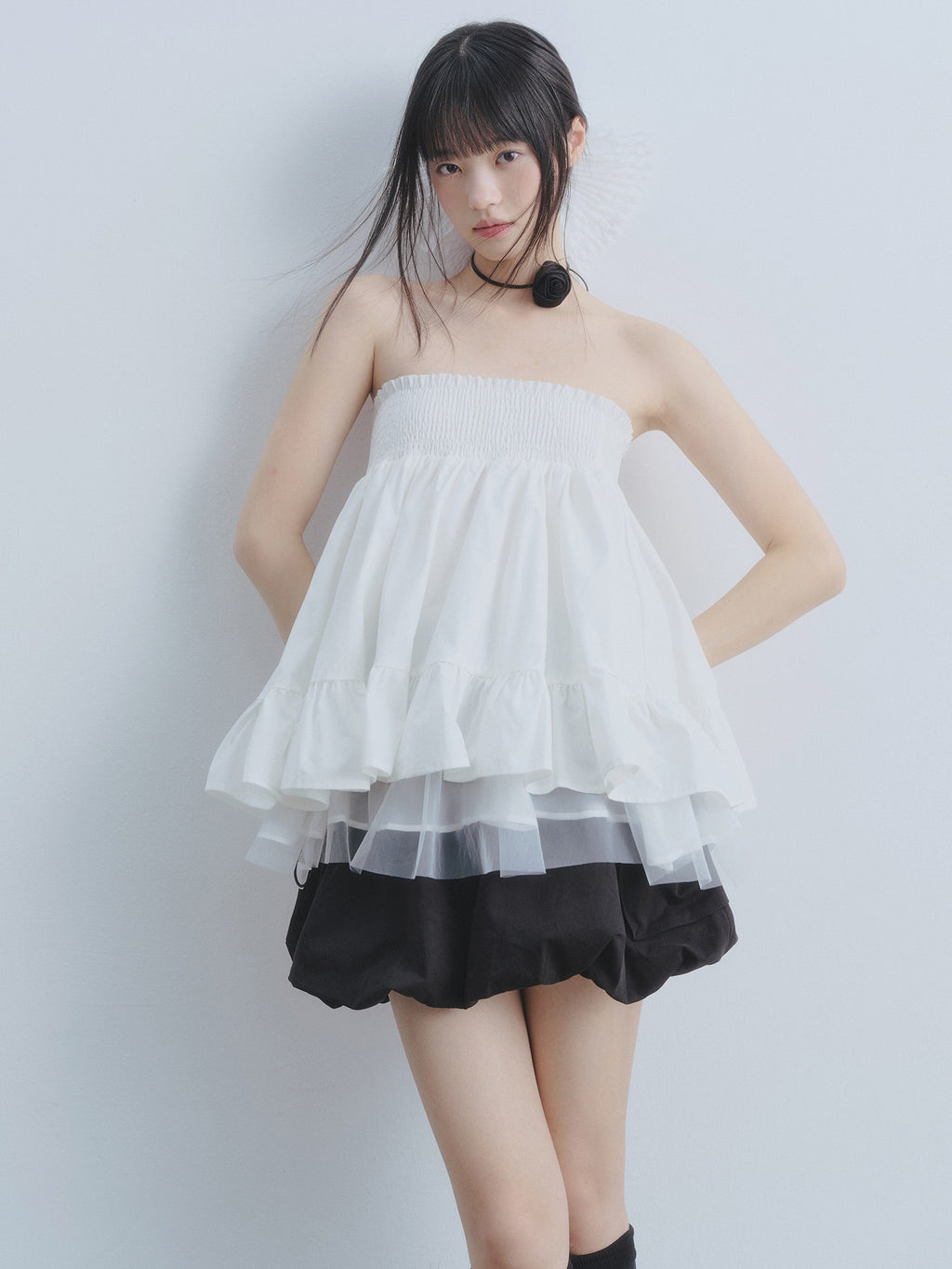 DDGIRL_studio_Lined_Shape_Retaining_High_Waist_Pleated_Lace_Puff_Loose_Fit_Women_Mini_Skirts_MISSTT