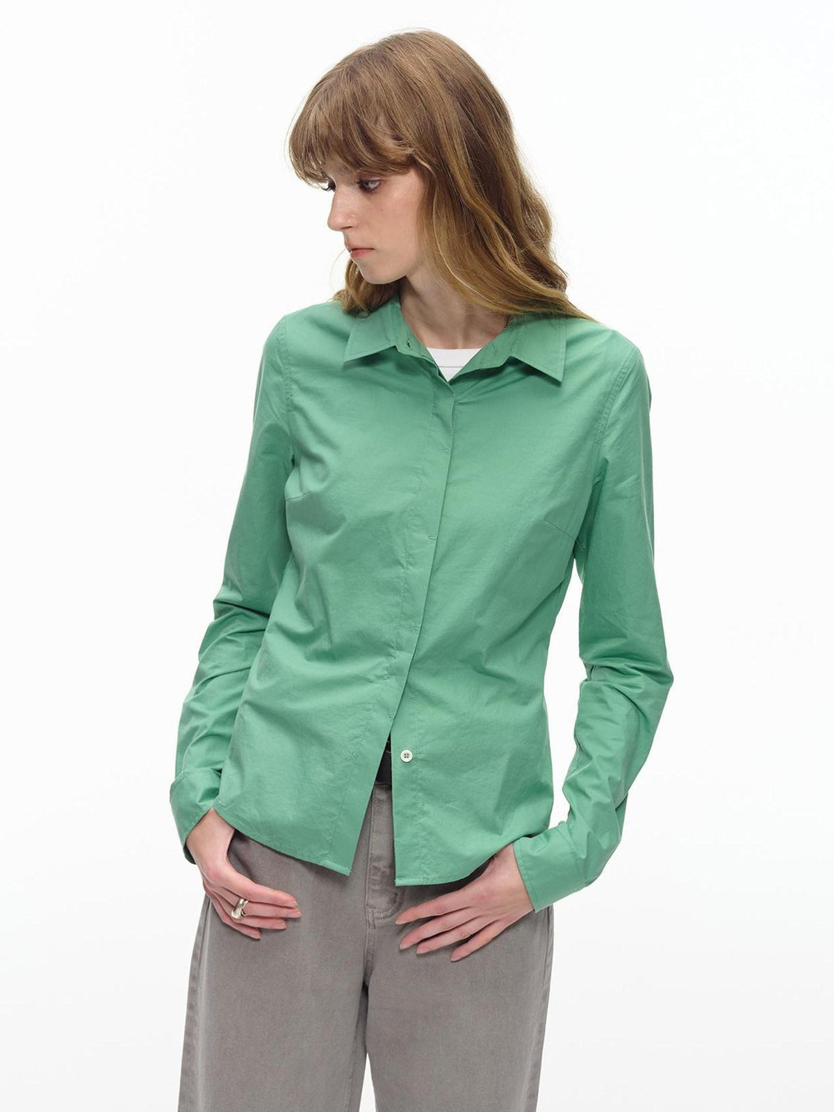 Country Moment Breathable Modal Cotton Slim Fit Casual Button Front Lapel Womens Shirts