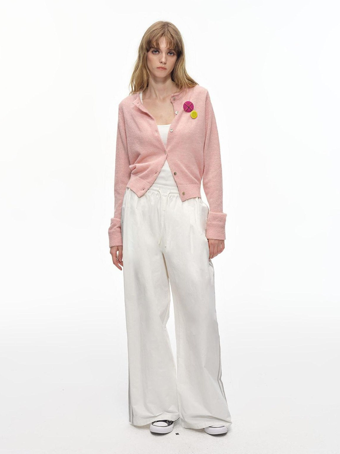 Country Moment Elastic Waist Striped Cotton Blend Straight Leg Youth Casual Wide Leg Pants