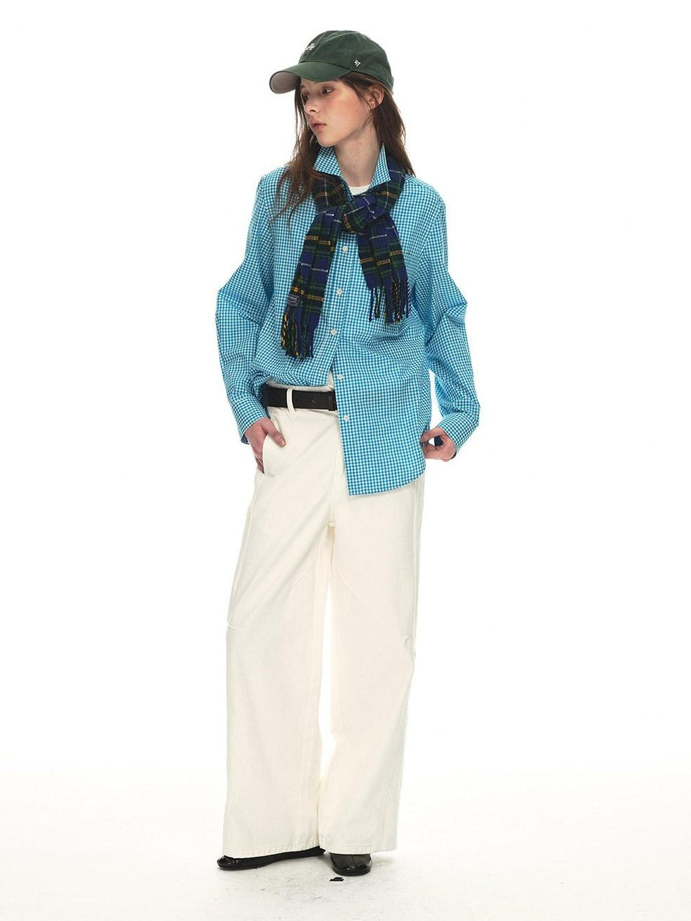 Country Moment Breathable Cotton Relaxed Natural Waist Casual Daily White Wide Leg Pants