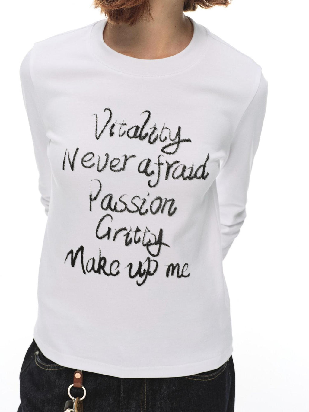 Country Moment 100% Cotton Breathable Letter Print Casual Women Citywalk Long Sleeve T-Shirts