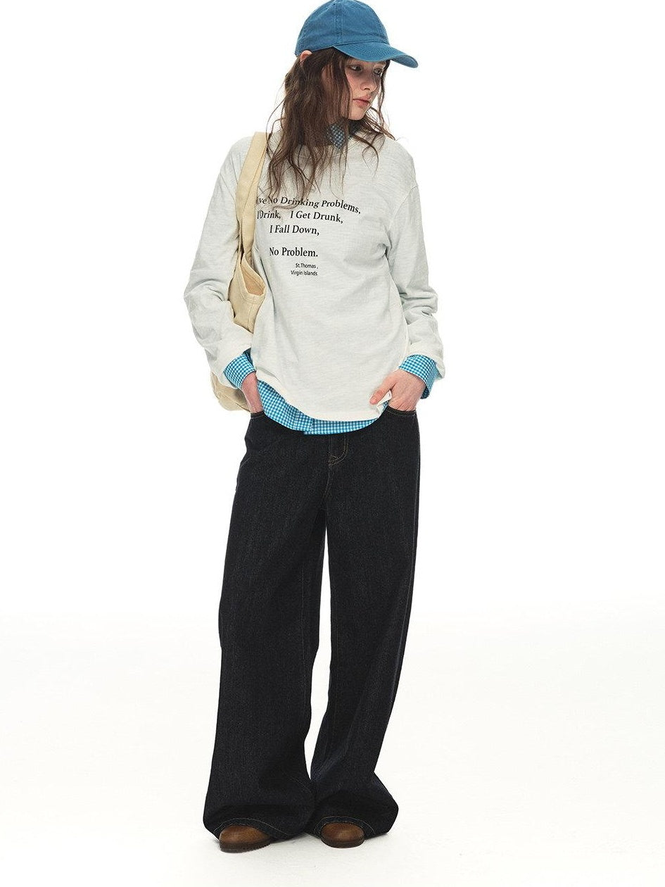Country Moment Breathable Cotton Slub Loose Printed Women Graphic Citywalk Long Sleeve T-Shirts