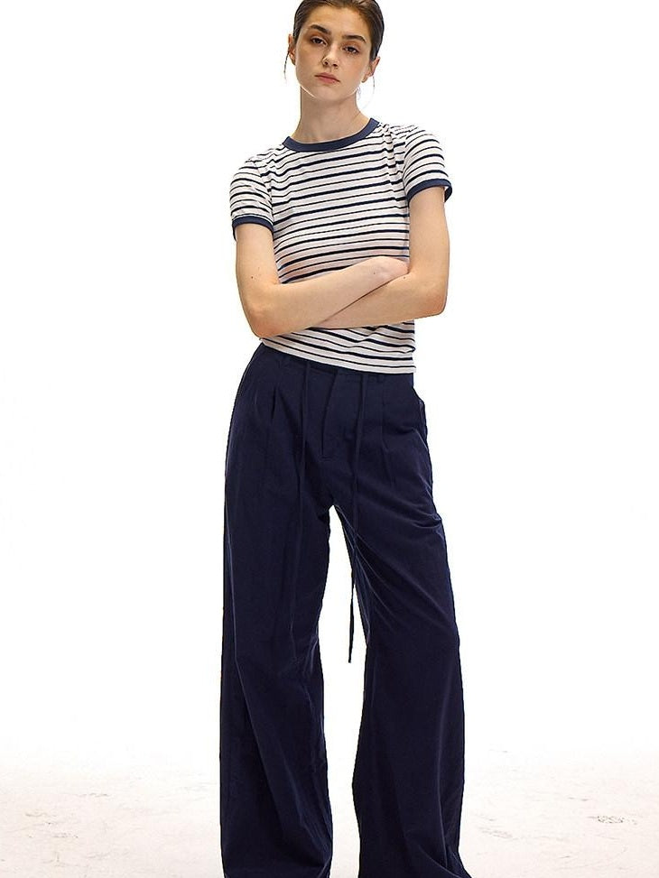 Country Moment Moisture Wicking Bamboo Cotton Slim Fit Striped Men Short Sleeve T-Shirts