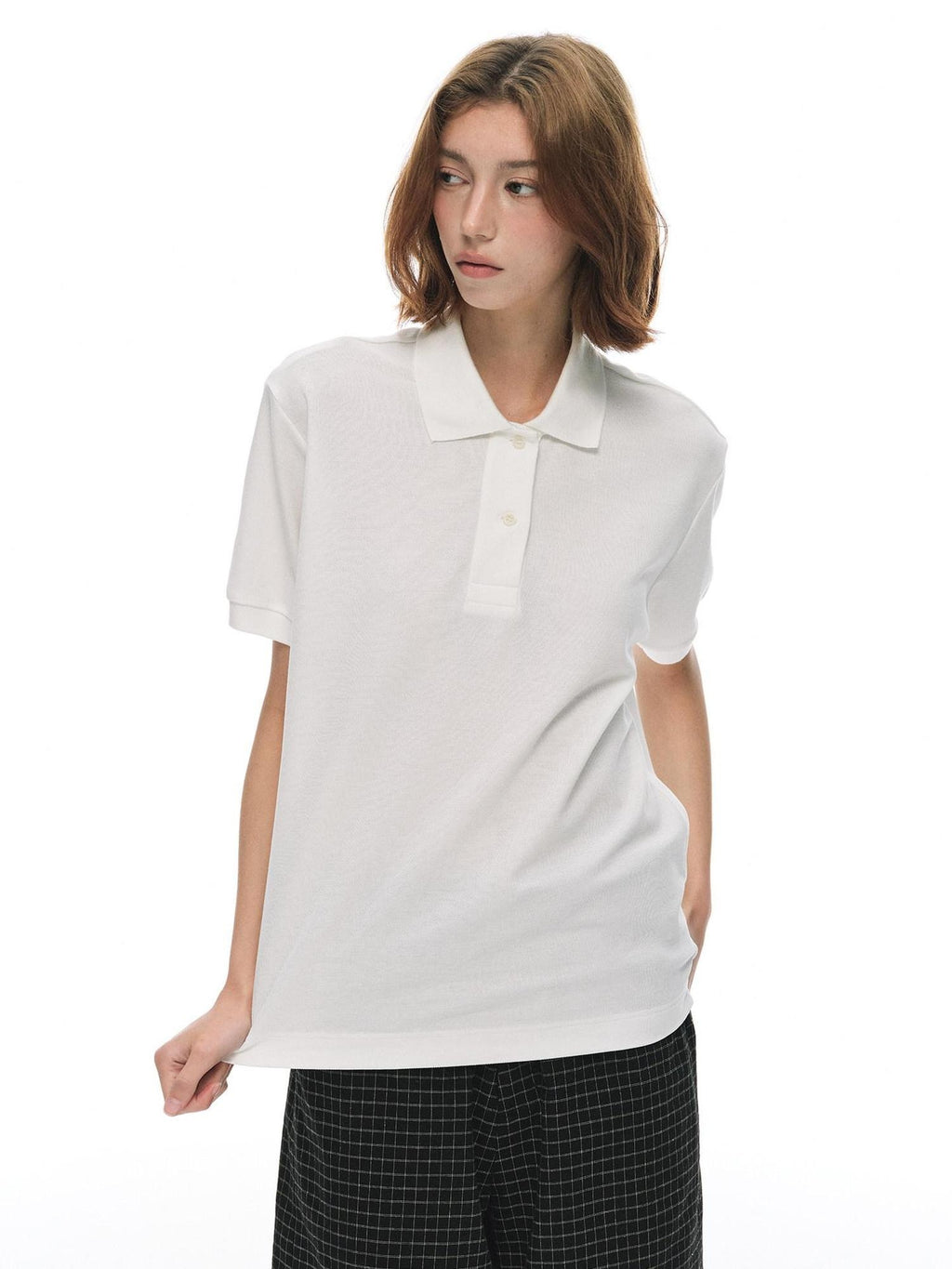 Country Moment Pure Cotton Breathable Loose Fit Polo Collar Women Short Sleeve T-Shirts