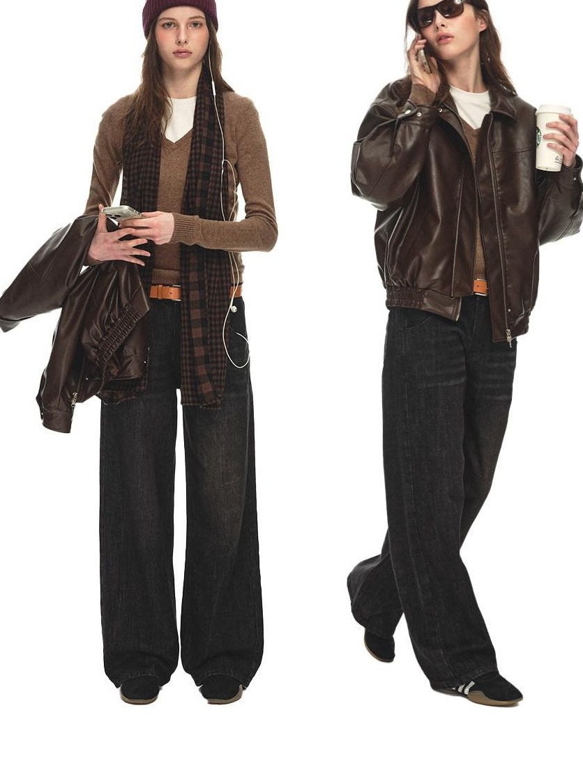 Country Moment Distressed Low Rise Cotton Non Stretch Casual Unisex Black Straight Leg Jeans