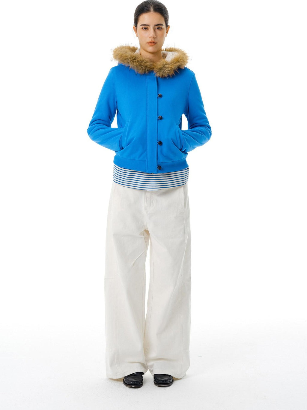 Country Moment Breathable Cotton Mid Waist Patchwork 3D Tailored Casual Khaki Wide Leg Pants