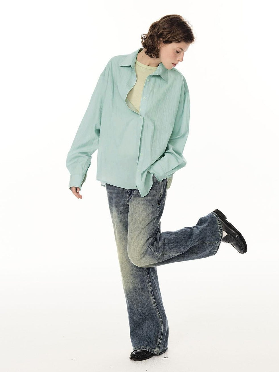 Country Moment Soft Lyocell Nylon Loose Fit Button Down Unisex Long Sleeve Shirts