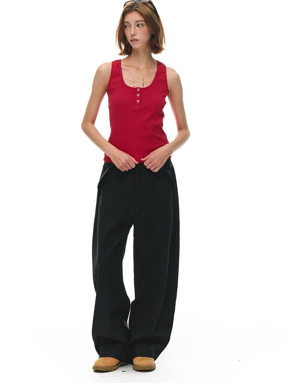 Country Moment Moisture Wicking High Stretch Slim Ribbed U Neck Daily Cotton Viscose Tank Tops