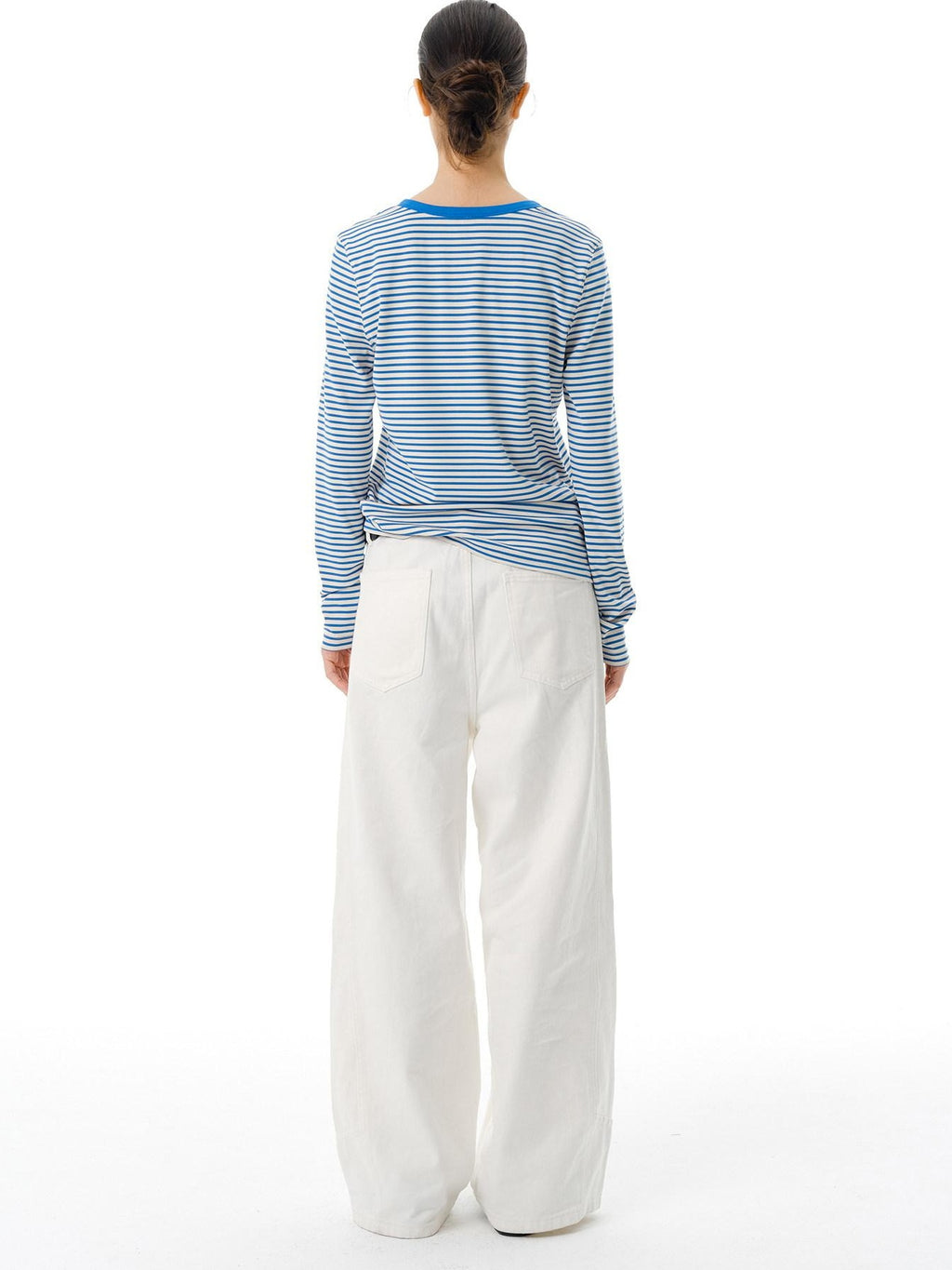 Country Moment Breathable Cotton Mid Waist Patchwork 3D Tailored Casual Khaki Wide Leg Pants