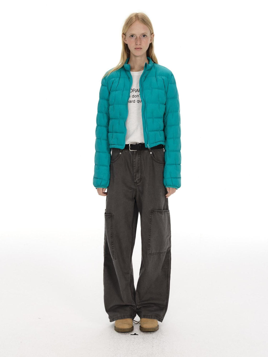 Country Moment 100% Cotton High Waist Breathable Loose Wide Leg Pockets Button Fly Cargo Pants