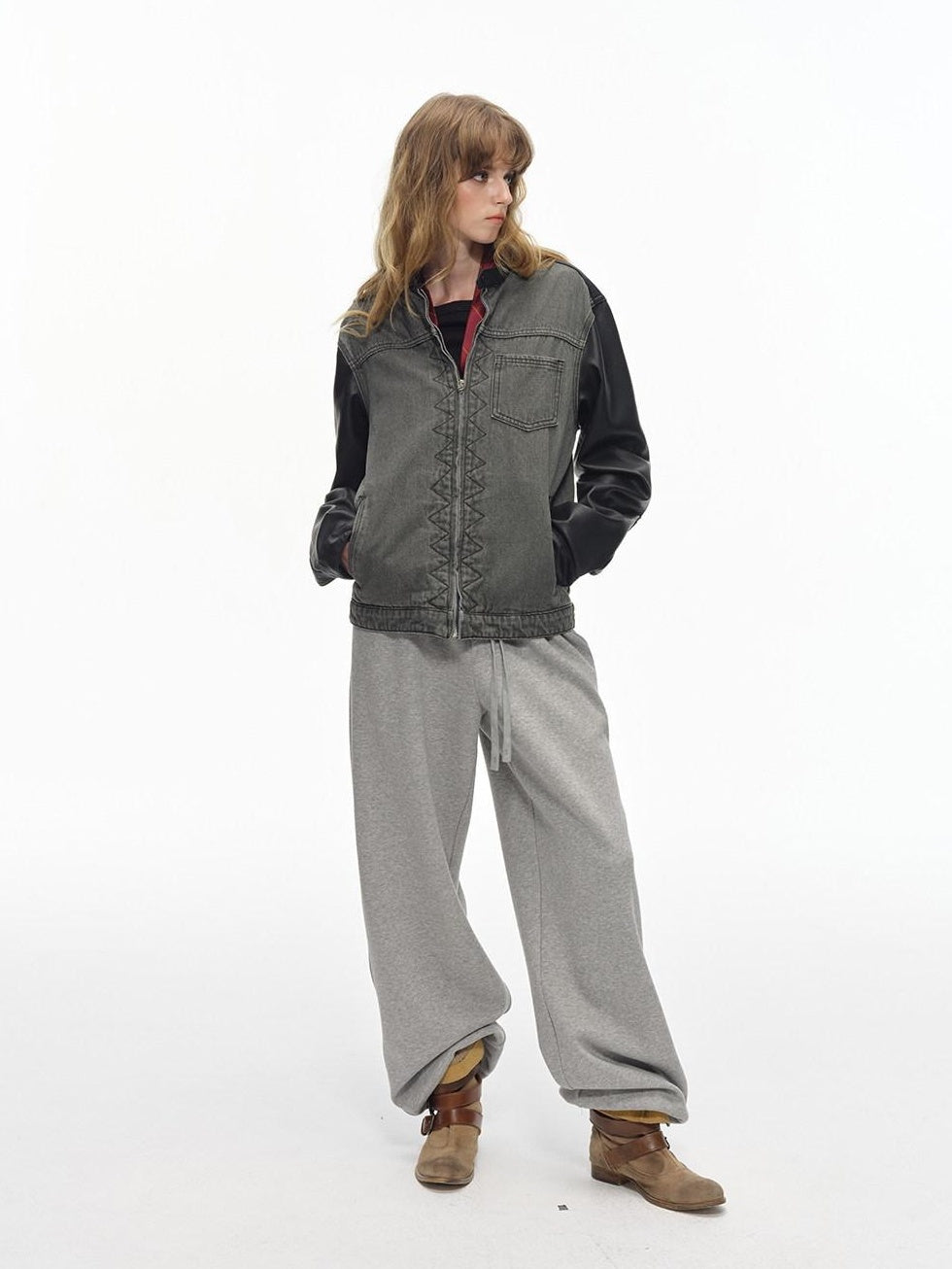Country Moment Thermal Relaxed Straight Leg Midrise Elastic Waist Heather Grey Youth Sweatpants