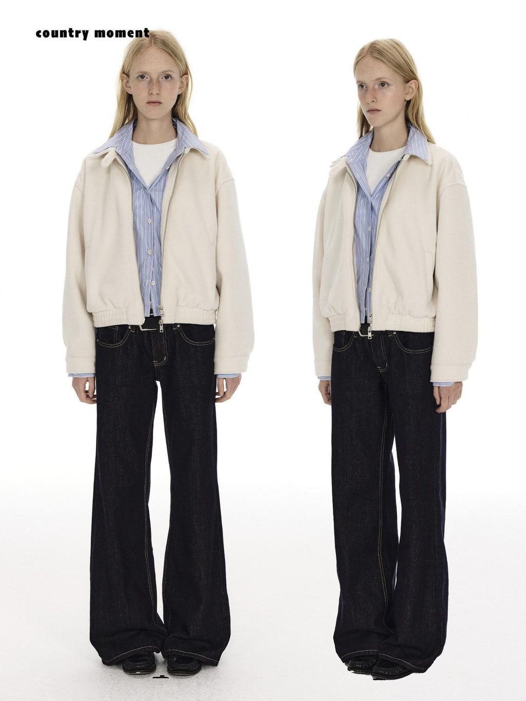 Country Moment Slim Youthful Zipper Lapel Polyester Blend Beige Casual Women Cropped Jackets
