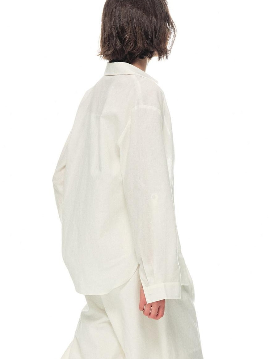Country Moment Soft Breathable Lyocell Blend Long Sleeve Casual Slim Fit Youth White Shirts