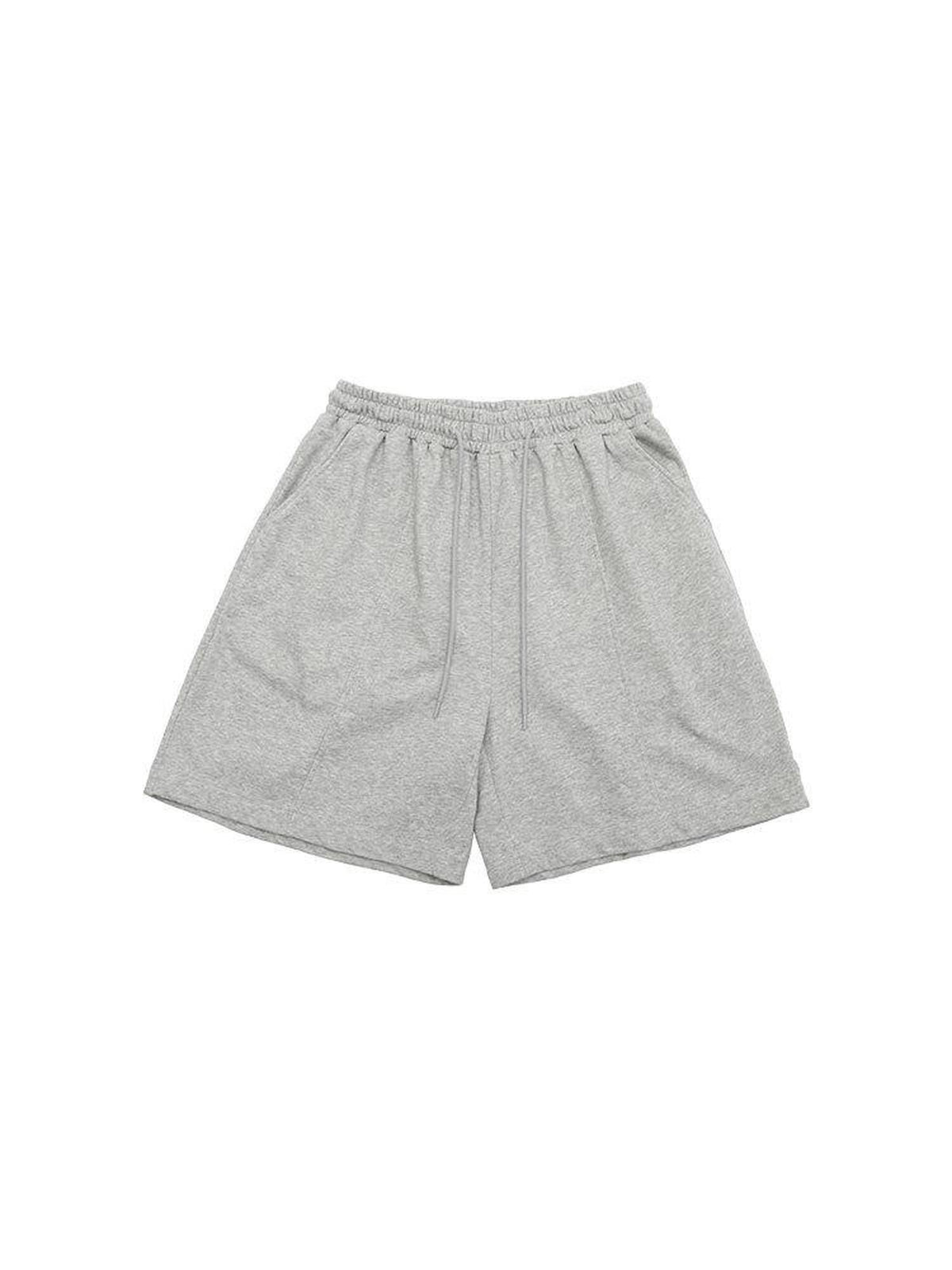 Country Moment Cotton Blend Slight Stretch Loose Mid Waist Daily Casual Grey Mid-Length Shorts